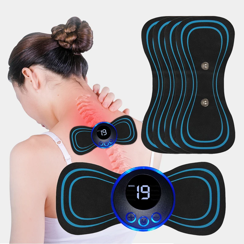 

Мини-портативный EMS массажер для шеи, электрические носилки для шеи для облегчения боли в шейных мышцах, ног, плеч, релаксационный массажный пластырь