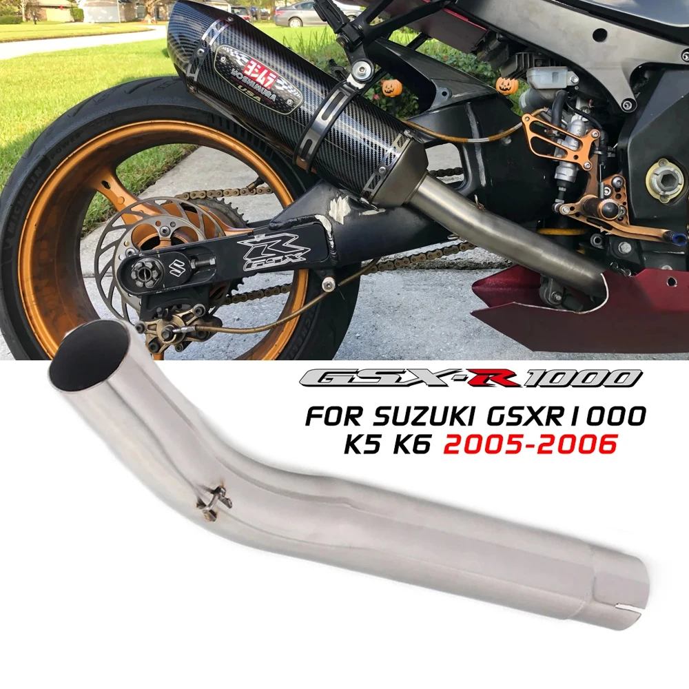 Tubo de enlace medio de Escape para motocicleta, silenciador de Escape, Slip On para Suzuki GSX-R1000 GSXR1000 K6 K7 K8 K9 K11-K15