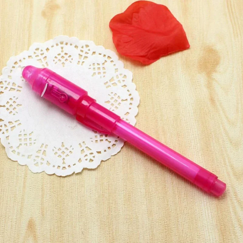 قلم حبر صغير غير مرئي مع بطارية ، جهاز تمييز 2 في 1 ، أضواء الأشعة فوق البنفسجية السحرية ، مصباح يدوي فوق بنفسجي فائق ، مجموعة مصباح يدوي ، علامة قرطاسية