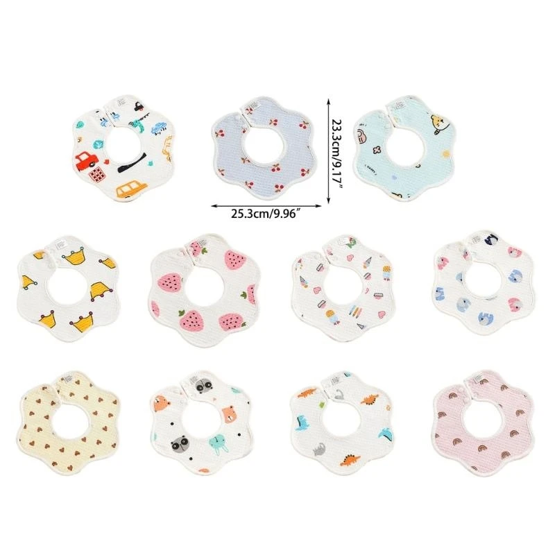 J15U مرايل أطفال قطن مرايل أطفال حديثي الولادة للتسنين واللعاب مرايل أطفال للجنسين للأطفال الصغار مرايل أطفال ناعمة وماصة