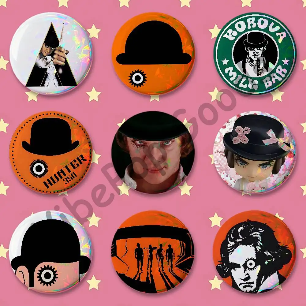 A C-Clockwork O-Orange Badges Round Itabag Decoration IP Peripheral Products 58mm 44mm 32mm 75mm 25mm Mini