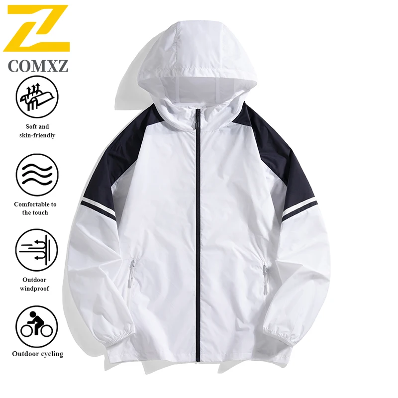 سترة حماية من الأشعة فوق البنفسجية للربيع والصيف للجنسين بعامل حماية من الأشعة فوق البنفسجية 50+ معطف جلد صيد خارجي خفيف الوزن وسريع الجفاف مع تقنية كتلة الألوان