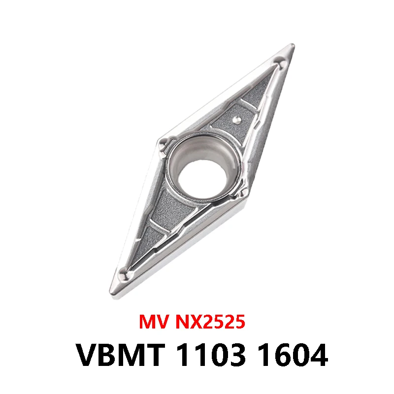 

100% Original Inserts VBMT110304-MV VBMT160404-MV VBMT160408-MV NX2525 Turning Tool Lathe Cutter VBMT 1604 Cermet Processe Steel