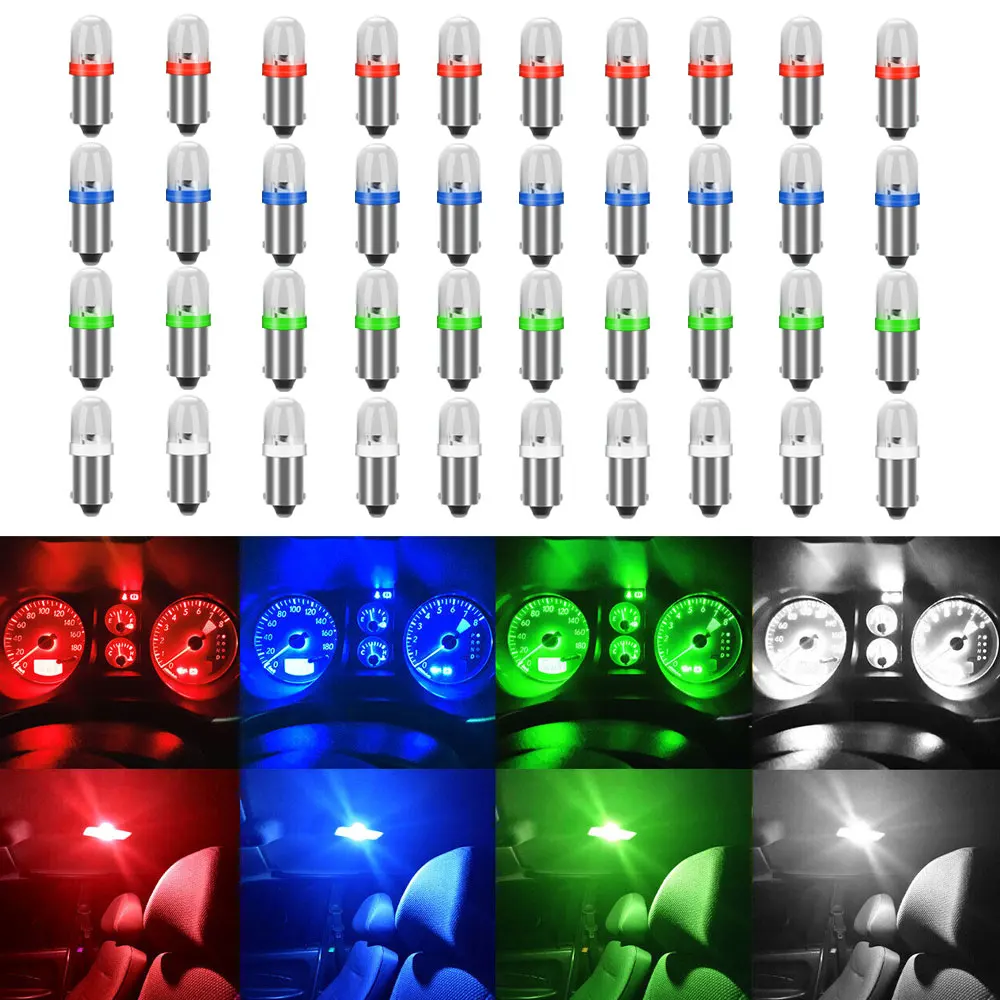 

10pcs Car Interior Instrument Dash Panel Light Circular Signal Lamp Bulbs BA9S 1815 1816 1445 1895 LED Car Universal Accessories