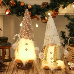 Rudolph LED Christmas Gnome Faceless Doll Night Light Merry Christmas Decorations For Home Ornament Xmas Gift Navidad New Year
