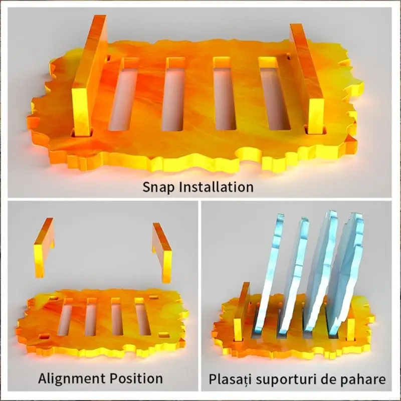 KXRC Silicone Jewelry Tray Epoxy Resin Casting Mold Teapot Mat Tray Storage Rack Mold Jewelry Making Mold Home Decoration