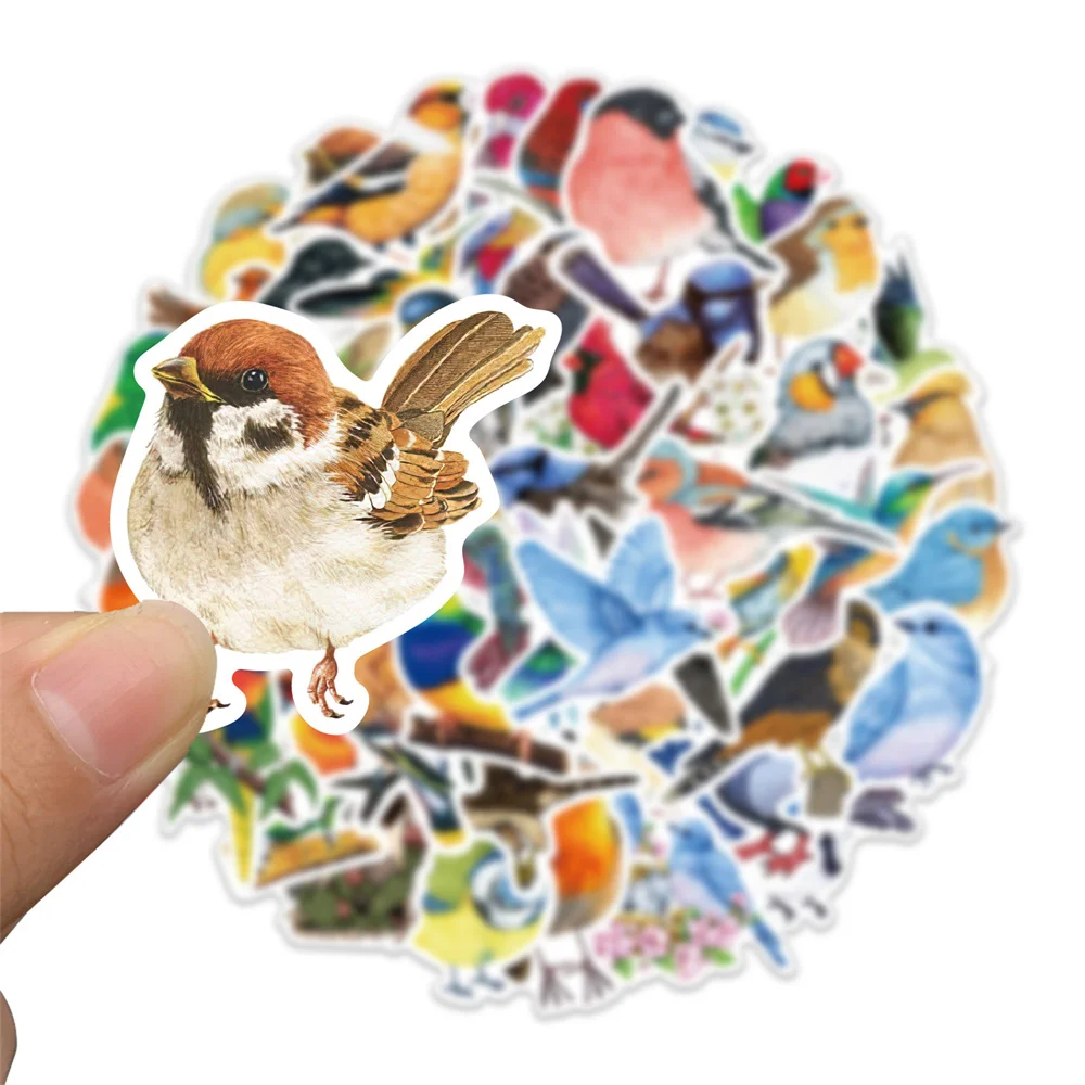 10/30/50PCS Colorful Watercolor Style Bird Graffiti Sticker Toy Decoration Notebook Kids Gift iPad PVCWaterproofStickerWholesale