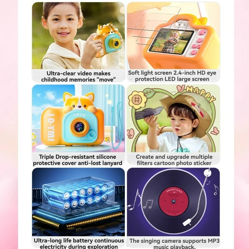 Mini cámara Digital Vintage para niños, juguetes educativos, cámara de Video de proyección para niños, fotografía al aire libre, regalos de juguete, 32GB