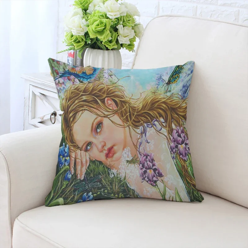 40x40cm pillowcase Nathalie lete art custom printed sofa cushion cover office chair waist cushion headboard cushion