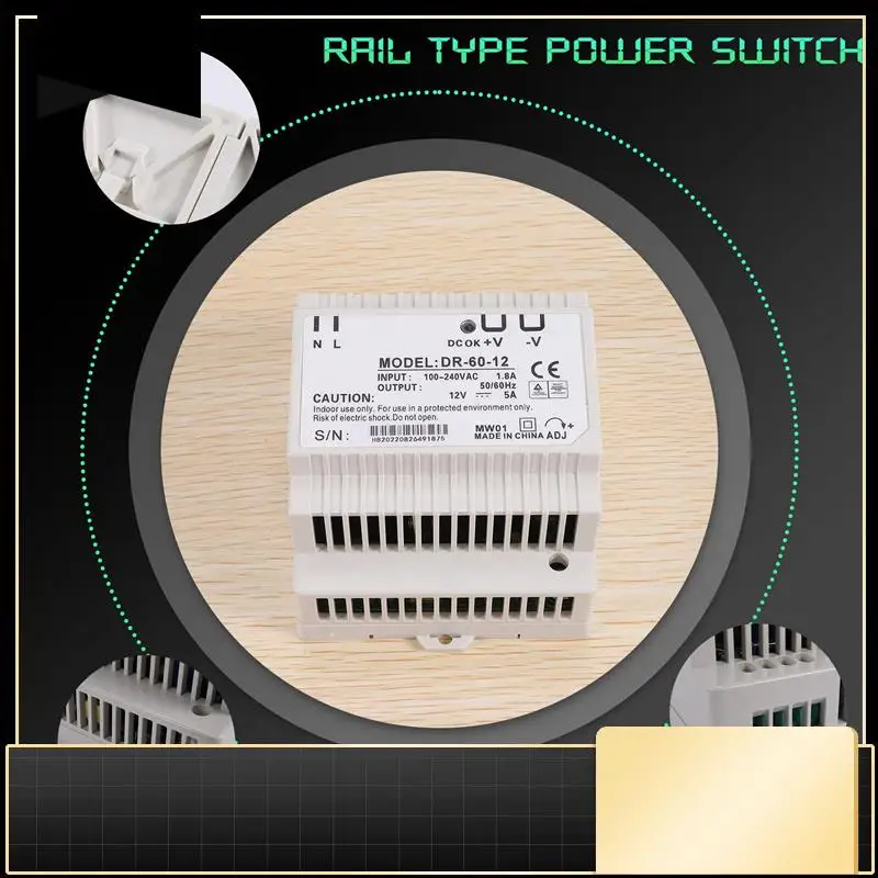 

Din Rail Power Supply 60W 12V Ac Dc Converter Dr-60-12 Power Supply 12V 60W Good Quality-N37R