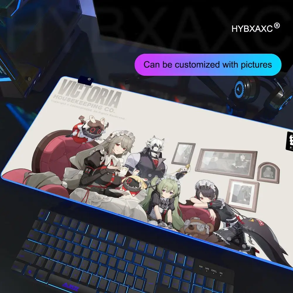 Zenless Zone Zero Mouse Pad RGB Gaming Mouse Pad Desk Mat HD Gamer Large LED Light XXL MousePads PC Computer Carpet