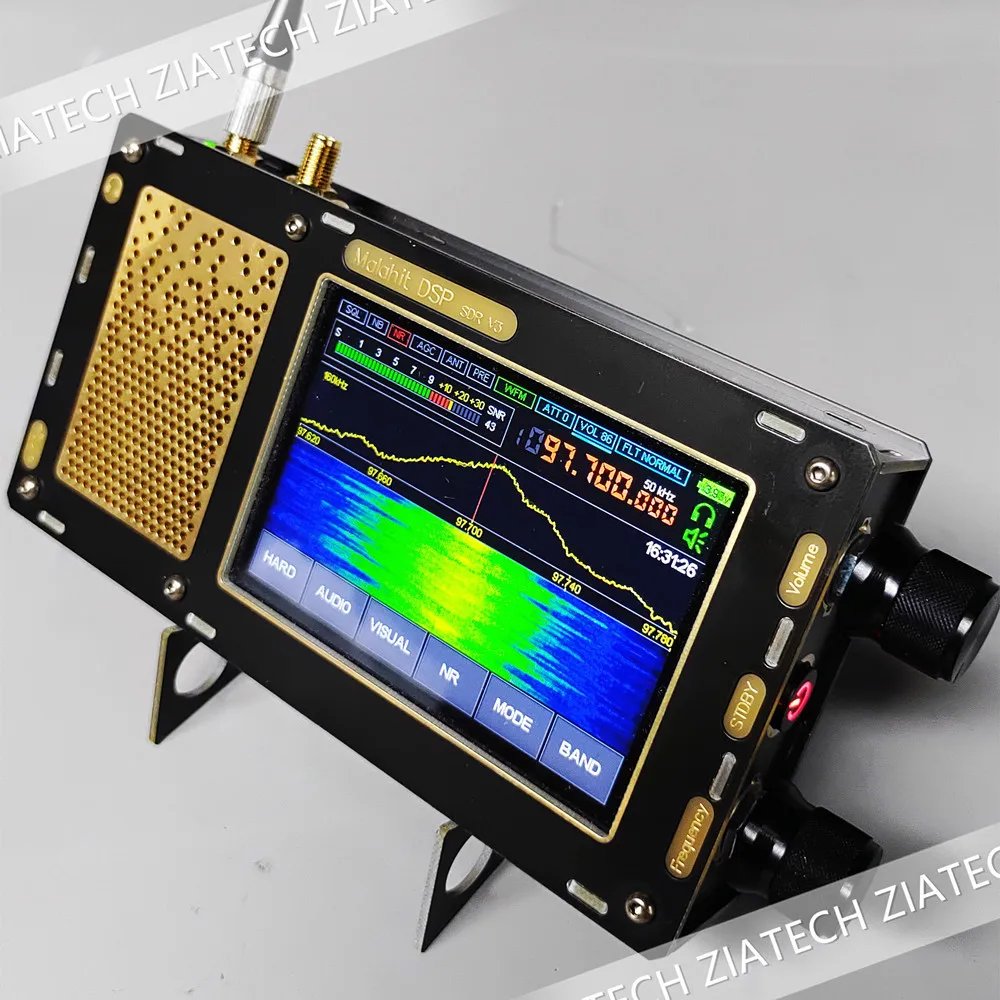 Malaquite Rádio Antena Dupla Versão Mais Recente 1.10d Malahit-dsp Estéreo Portátil 3rd Versão Sdr Receptor 50khz2ghz Novo v3