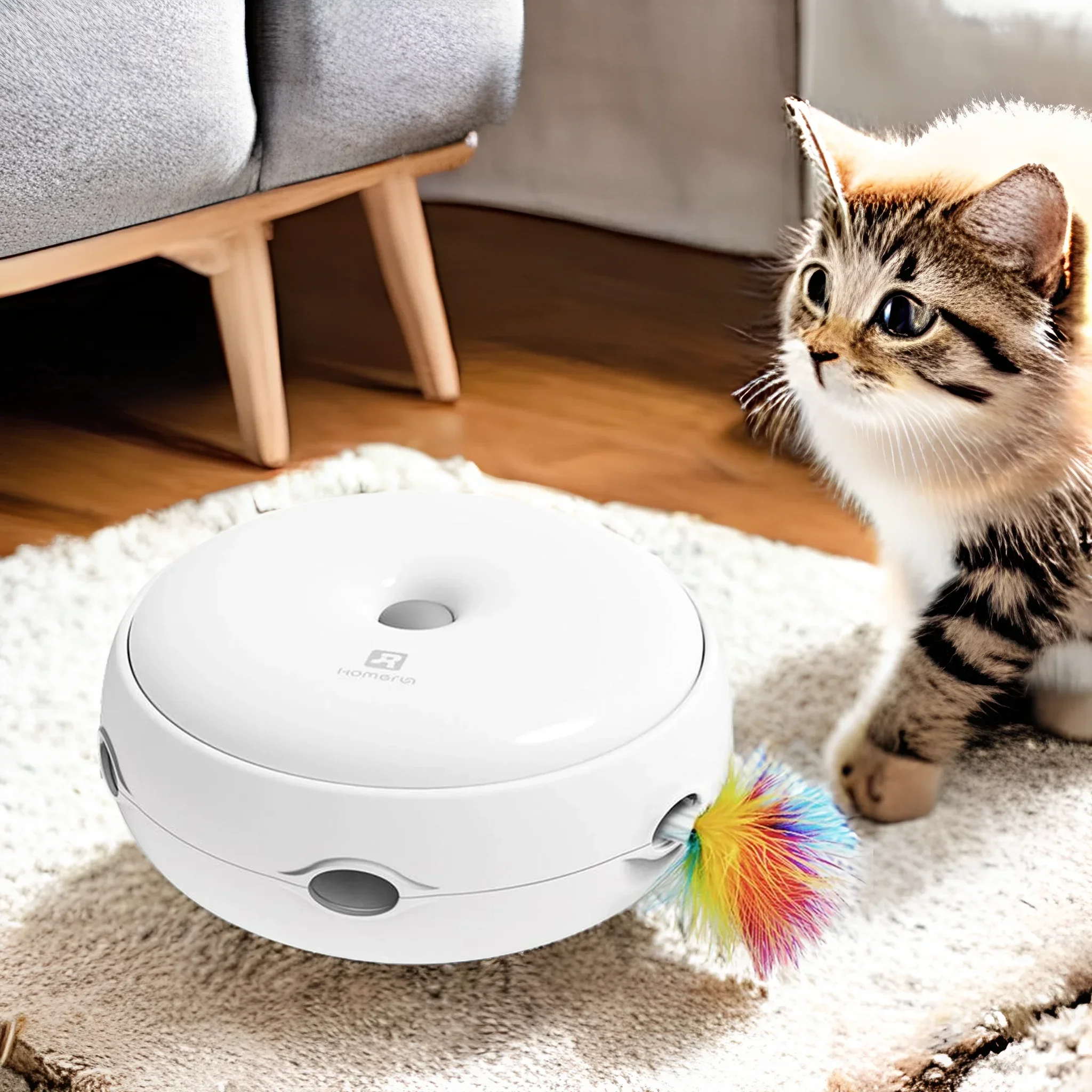 Juguete eléctrico interactivo para gato, juguete giratorio automático, juego giratorio inteligente para felino, diversión y ejercicio