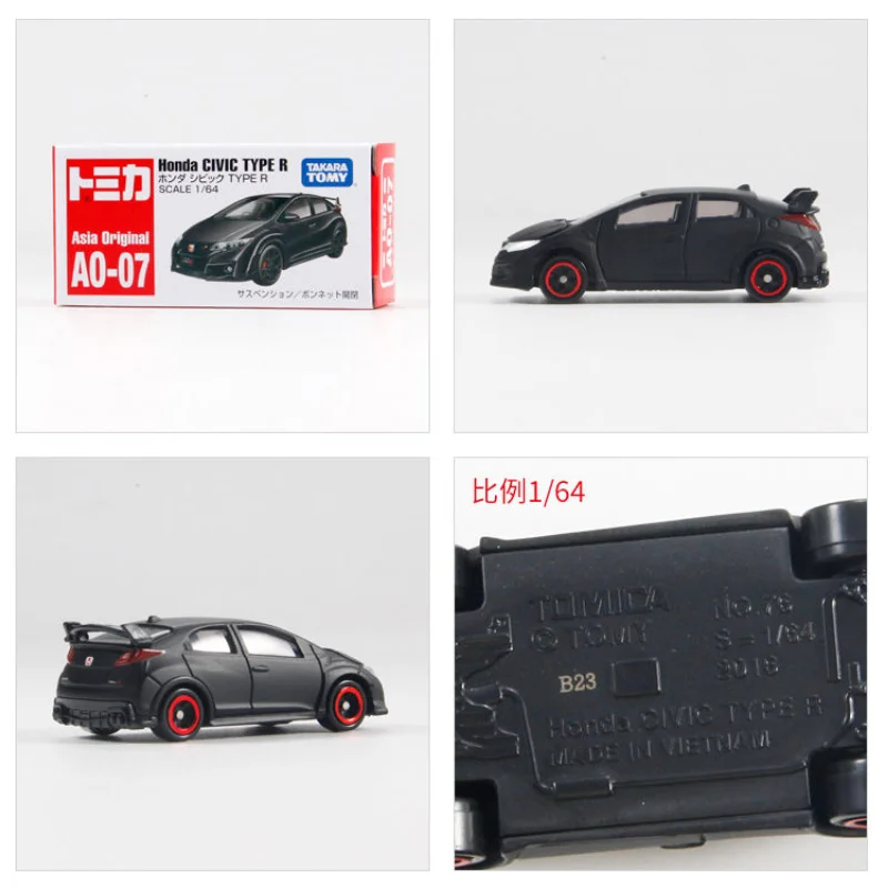 TAKARA TOMY Tomica 1:64 Asia Original A0-07Honda Civic TYPE R Car Mini Diecast Alloy Model Car Toy Metal Gifts for Children Boys