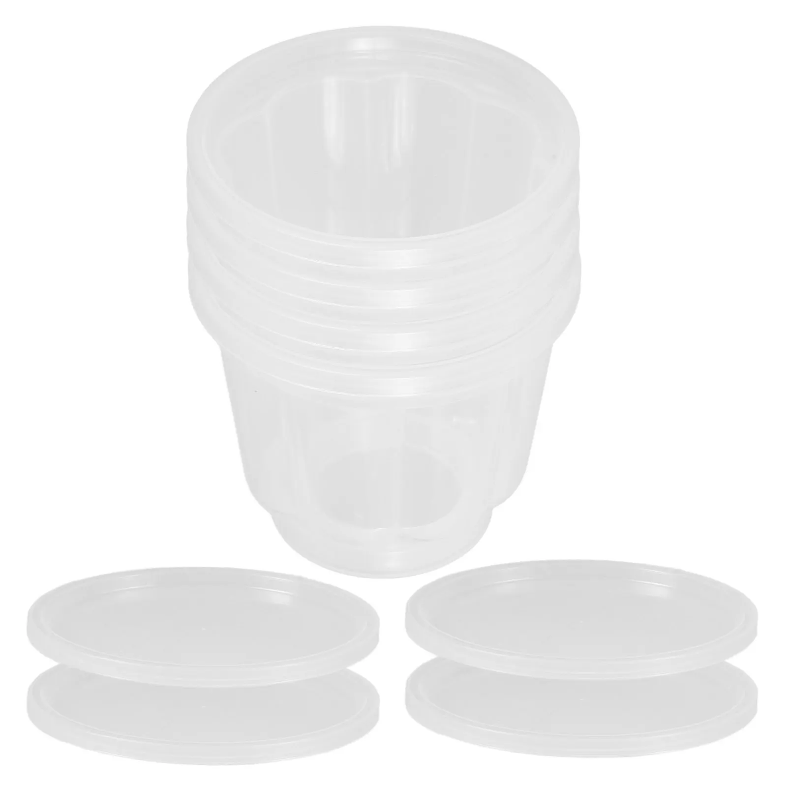 4Pcs Dessert Cups Pudding Cups Clear Lids Plastic Ideal for Mousse Yogurt Ice Cream Parfait Catering Cocktails