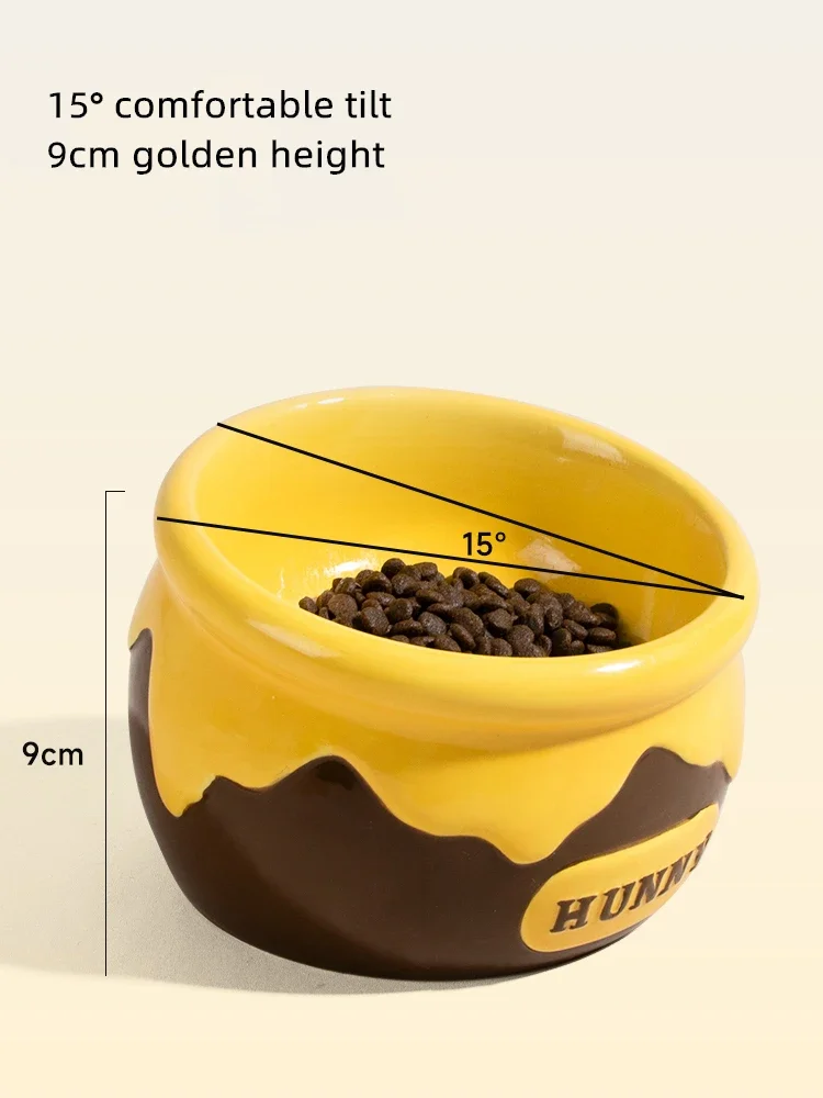 Ceramic High Legged Slanted Mouth Food Bowl Preventing Spilling Your Puppy's Drinking Bowl  Pet Products  Feeder