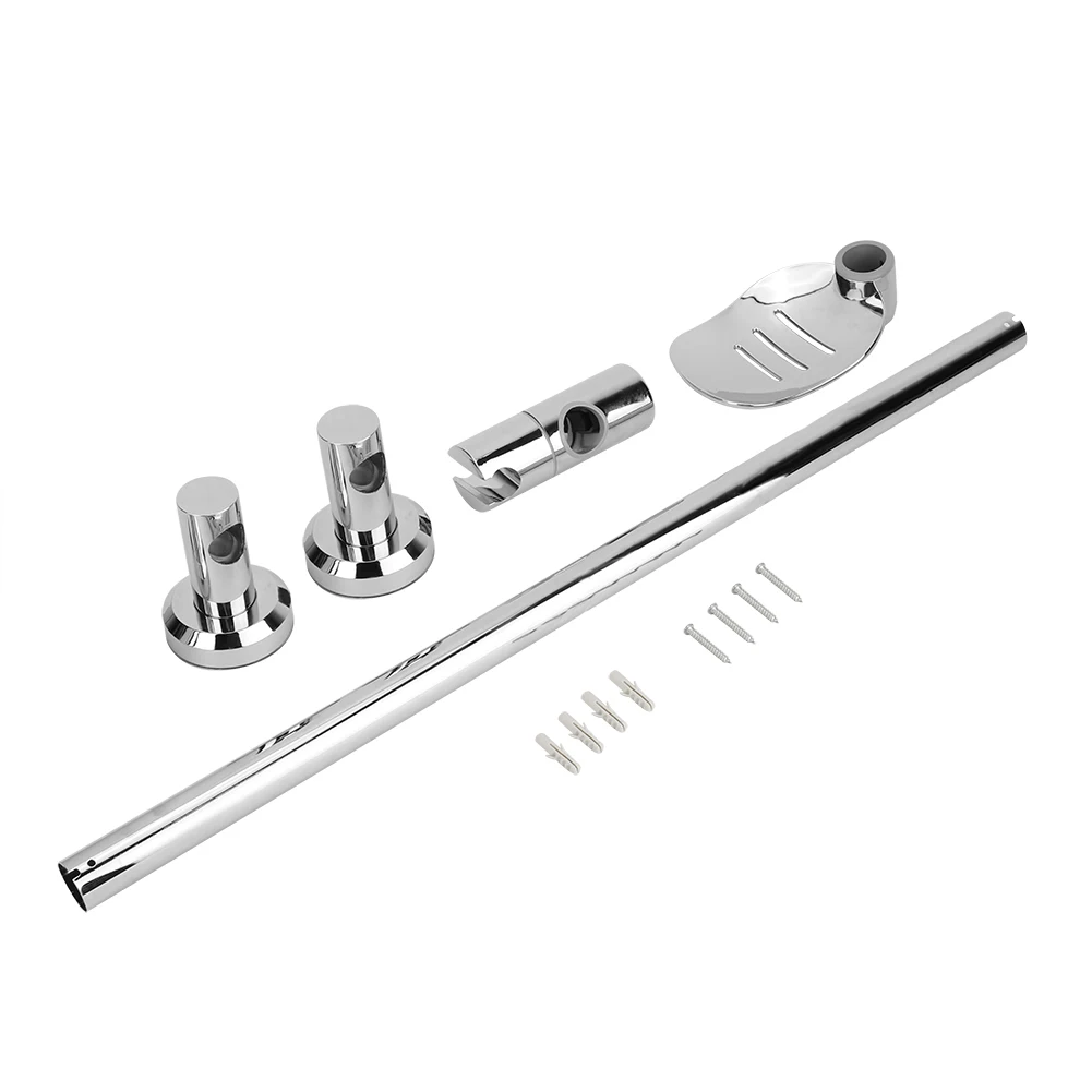 

Shower Lifting Rod Shower Slide Bar Stainless Steel Lift Type Shower Slide Bar Holder with Rod Soap Dish Suction Cup Install