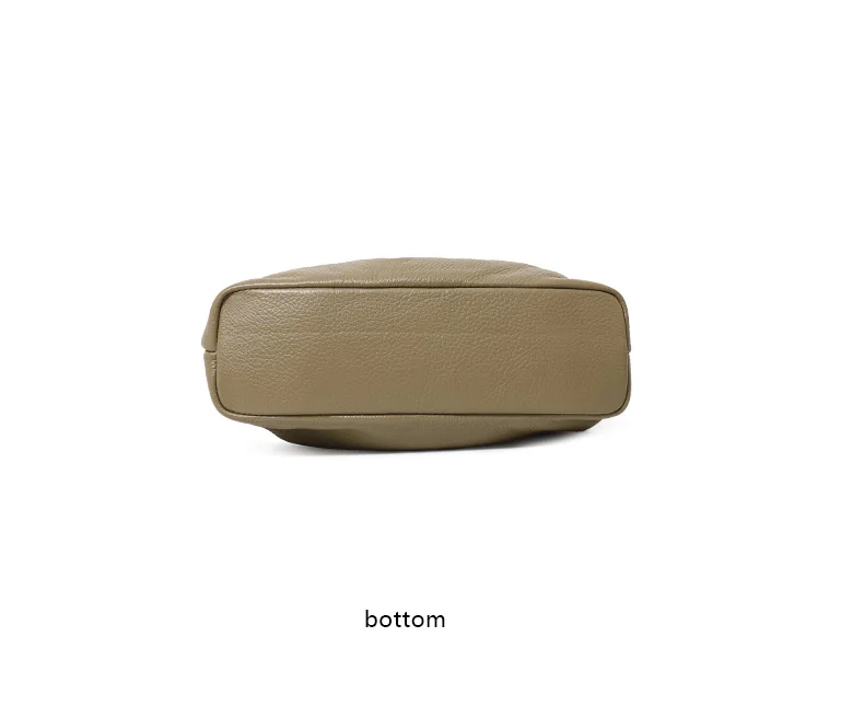 Leichte Litchi-Textur Echtes Kuhleder Cloud Bag Damen Kordelzug Tasche mit Raffdesign Metallkette Crossbody Mini-Geldbörse – Detail 10