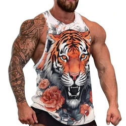 Newest Fashion Tiger 3D Print Men's Tank Tops Casual Hip Hop Graphic Streetwear Fitness Tops Tees Men Summer Sleeveless Shirts