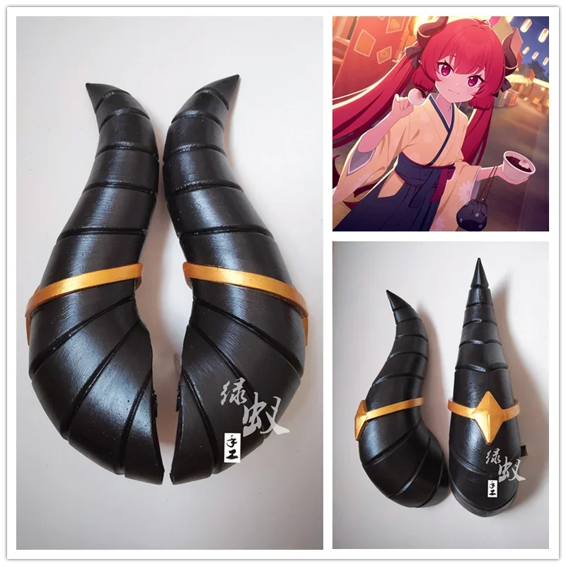 ブルーアーカイブ赤司純子コスプレホーンヘッドクリップ帽子ヘアピン小道具