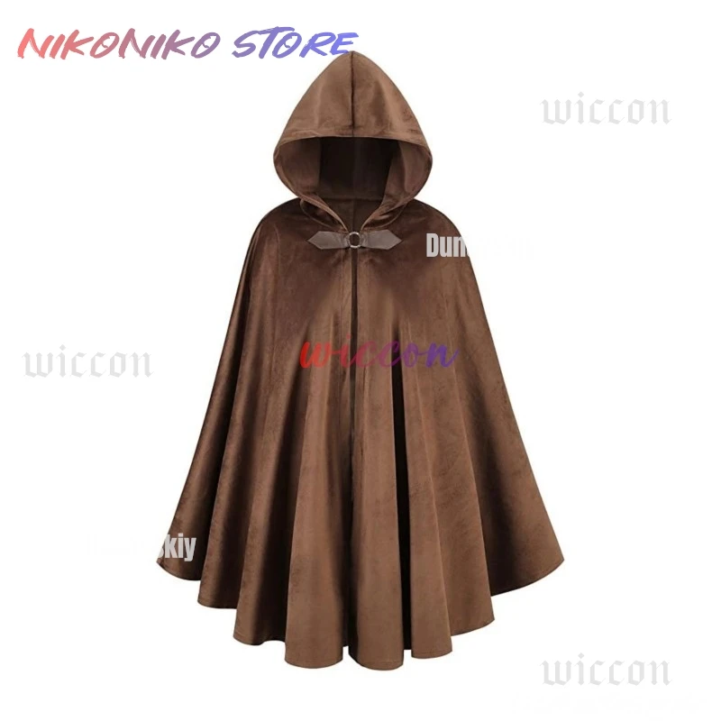 후드와 남자의 벨벳 망토 여성을위한 르네상스 중세 후드 망토 남자 금속 루프 걸쇠와 할로윈 Steampunk 풀오버