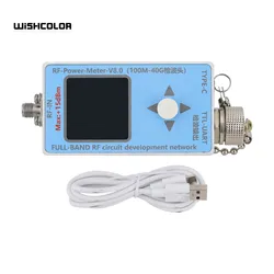 Wishcolor RF-Power-Meter-V8.0 40GHz Ultra-wide Band Microwave RF Power Meter TFT Display Screen with Type-C Cable