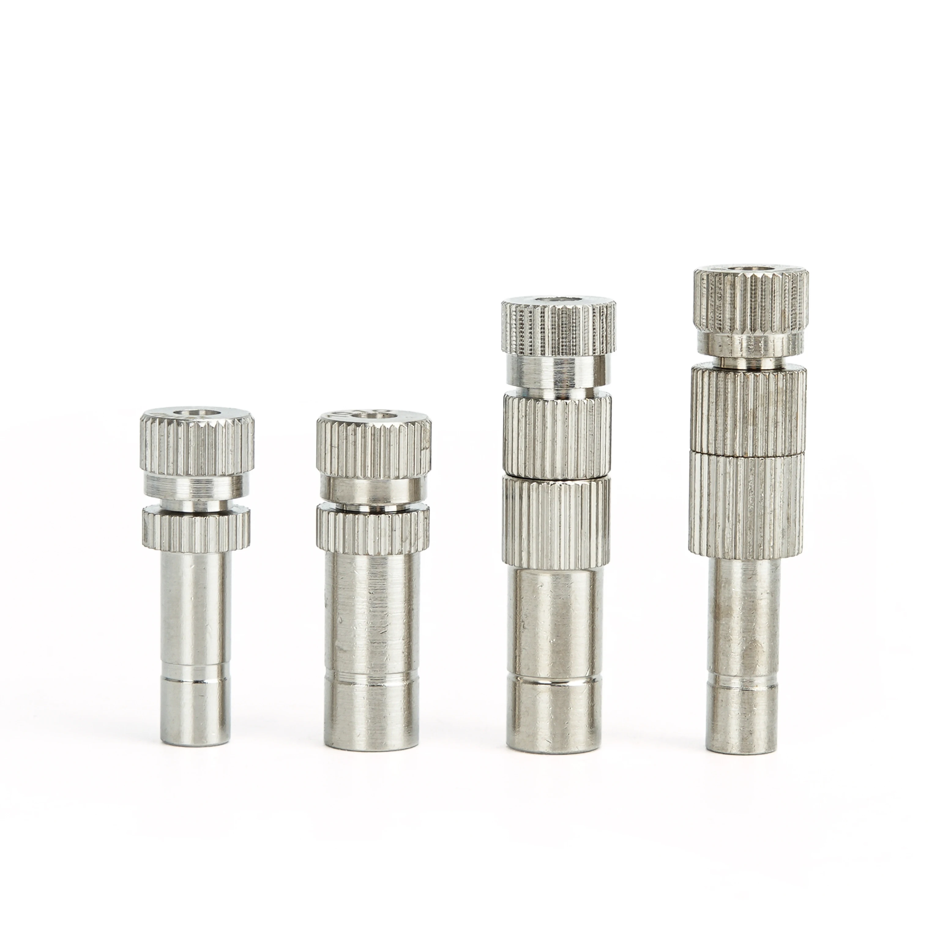 20/50PCS 6mm/8mm Quick Connect Low Pressure Fine Mist Nozzle, Brass Nickel-Plated Fog Spray Head with/without Internal Strainer