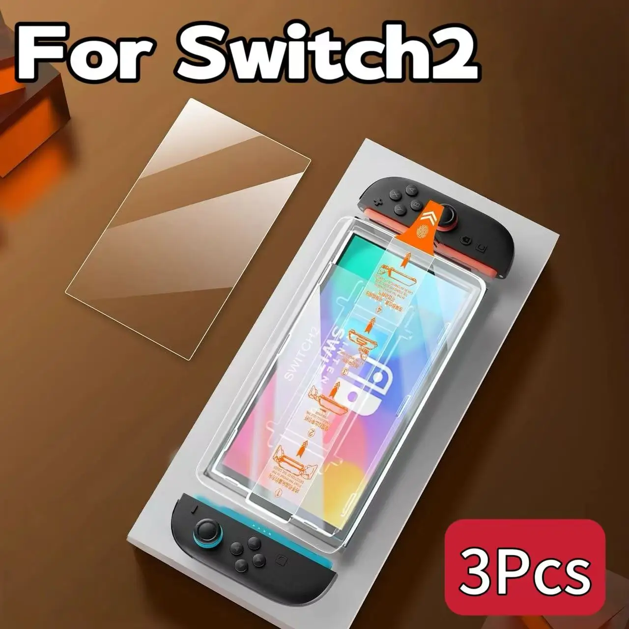 

3Pcs For 2025 Nintendo Switch2 Switch 2 Tempered Glass Screen Protector Alignment Kit Bubble Free,Anti-Scratch No Dust