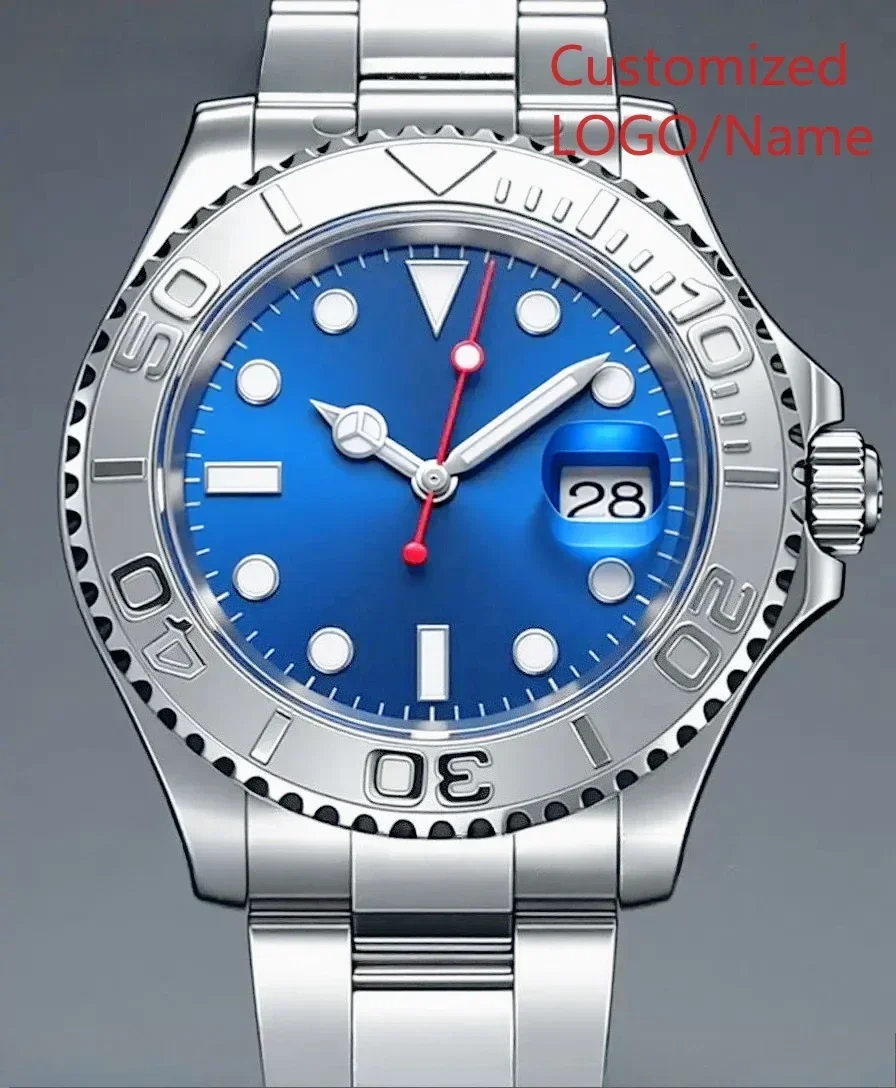 

DONGge Store Customized Watch 41mm Sport Men's Automatic Mechanical Watch 904L Stainless Steel Black Blue Ceramic