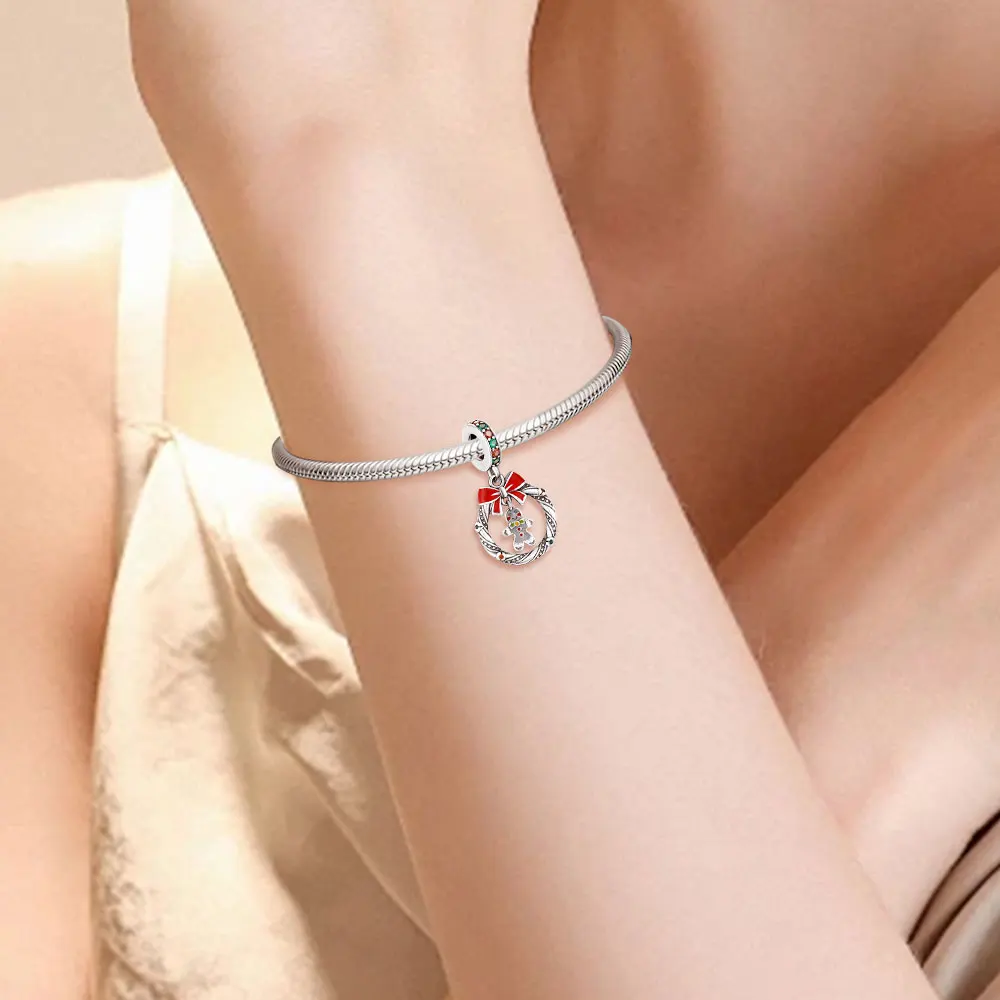 Neue 925 Sterling Silber Charms Weihnachts-Lebkuchenmann Anhänger Passend für Original-Armbänder DIY Schmuck Outfit Geschenk für Frauen – Detail 3