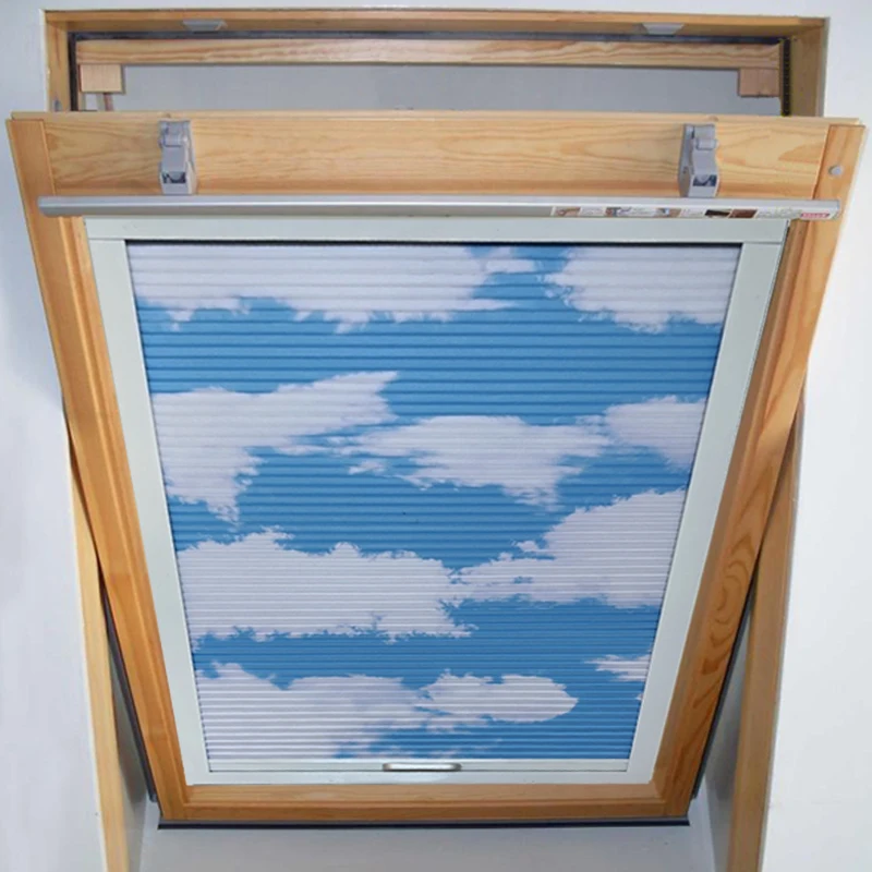 Cutsom-made Sunroad Skylight Blinds for Sloped Roofs – Loft Honeycomb Shades with Non-Woven Fabric & Aluminum Foil Blackout