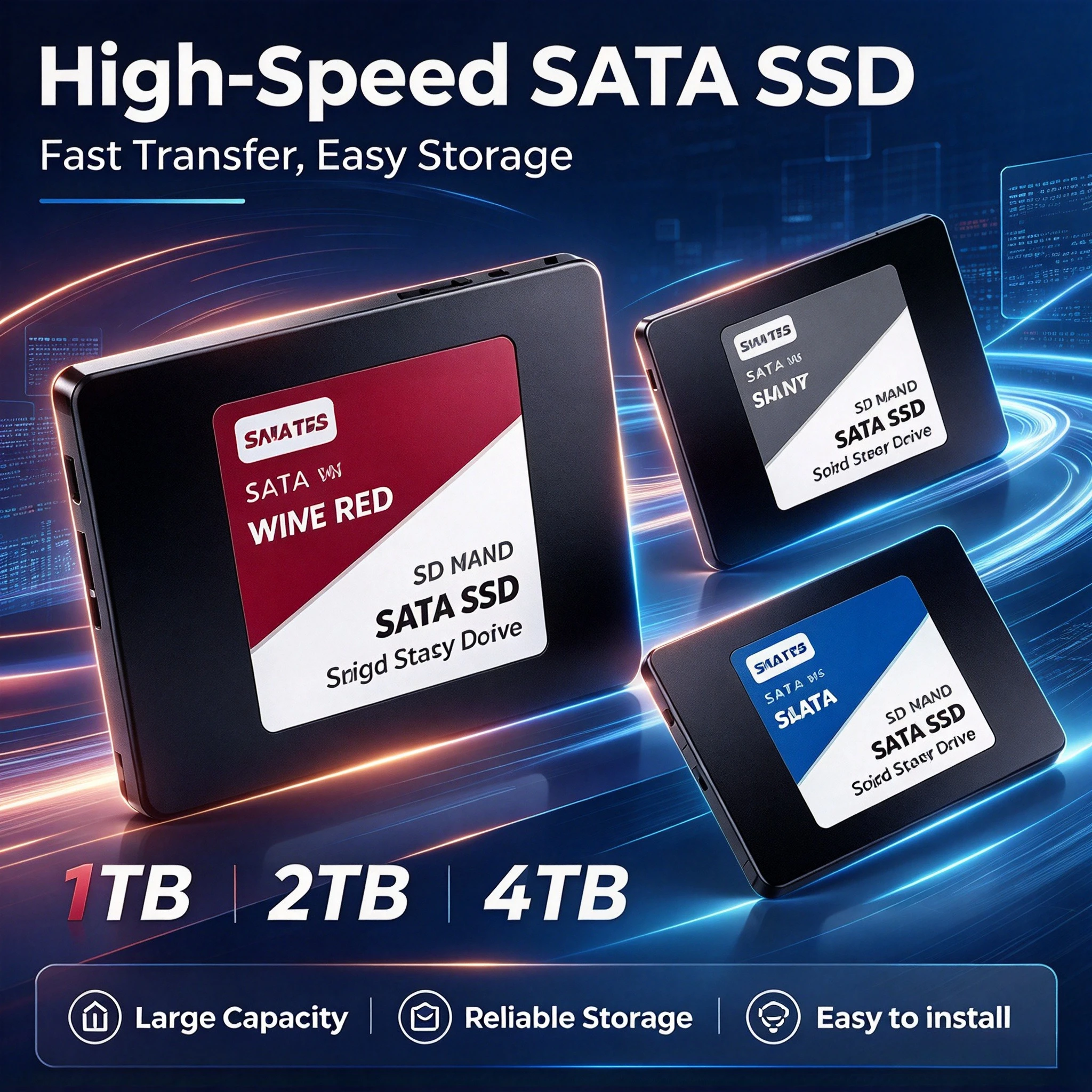 SATA III Hard Drive SSD Large Storage Capacity Hard Drive Disk 4TB 2TB 1TB Internal Solid State Drive for Laptop Capacity Secure