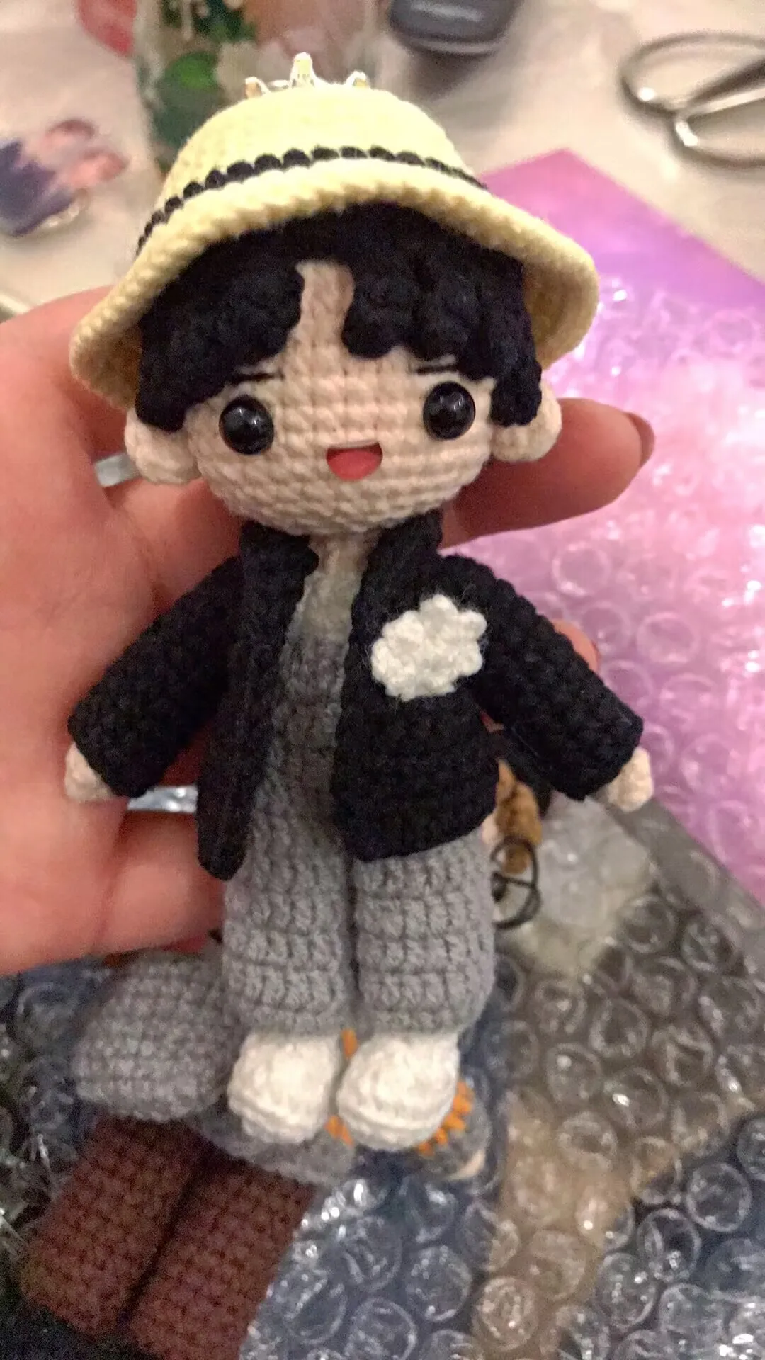 Boneka Wol Rajutan Tangan Wang Yibo Xiao Zhan, Patung Rajutan Tangan Boneka Rajutan Tangan Buatan Khusus Xiao Zhan