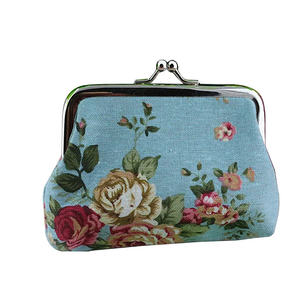 

Flower Design Cash Coin Purse Wallet Women Change Credit Card Holder Girls Canvas Handbag