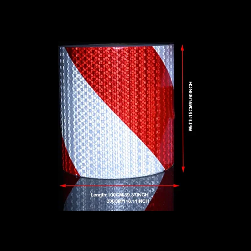 15cm Reflective Tape Safety Warning Solid Color Highlighting Warning Strips Car Stickers Grid Reflector White RED YELLOW Black