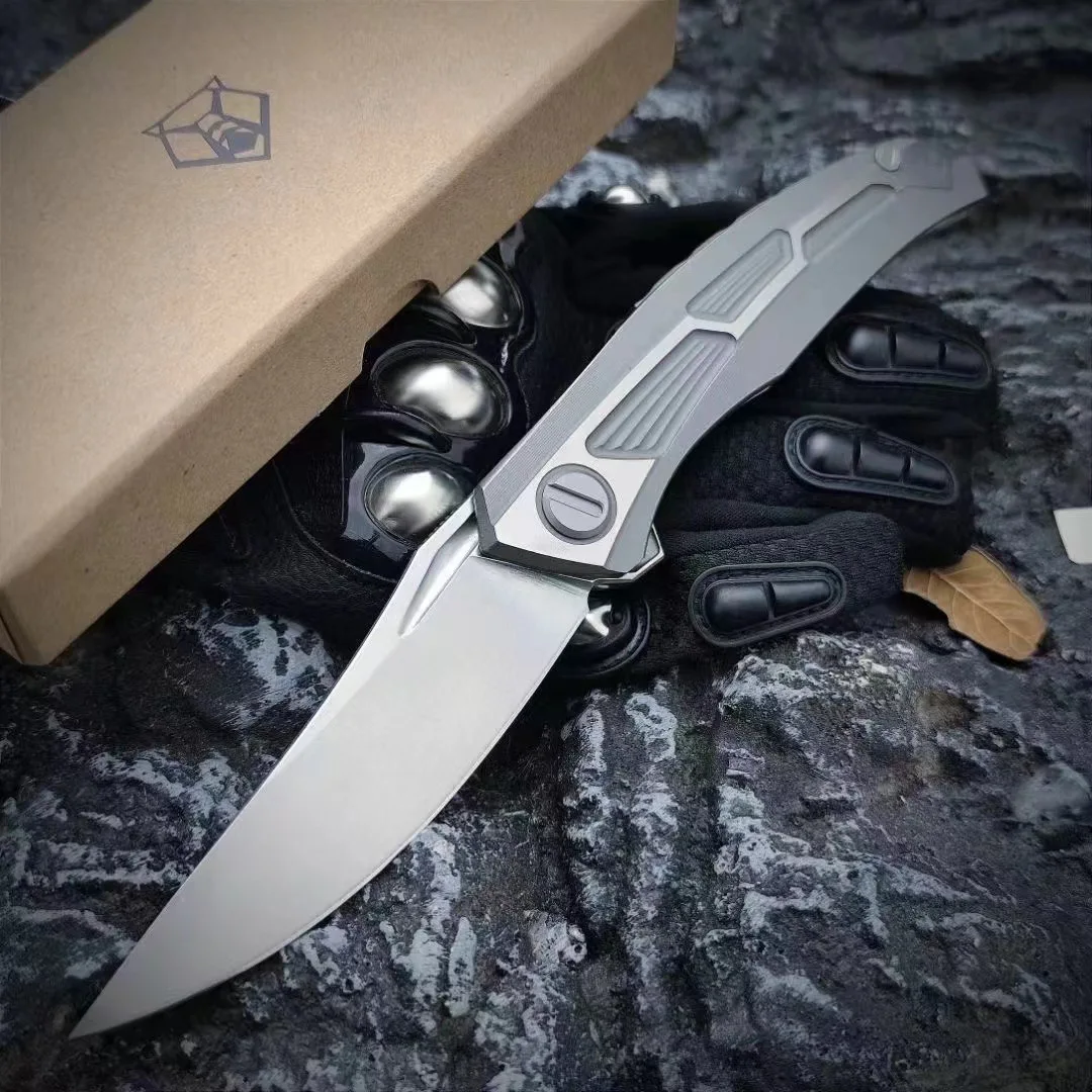 

Quantum Bear Head - Titanium handle D2 Steel Wilderness Camping Mountain fishing Fan you knife bread slice sharp fruit knif