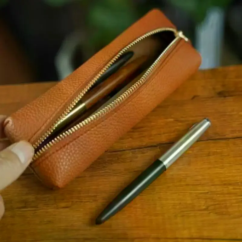 

Soft Leather Glasses Bag Portable Makeup Storage Bag Purses Stationery Bag Travel Zipper Cosmetic Pouch Sun Glasses Case