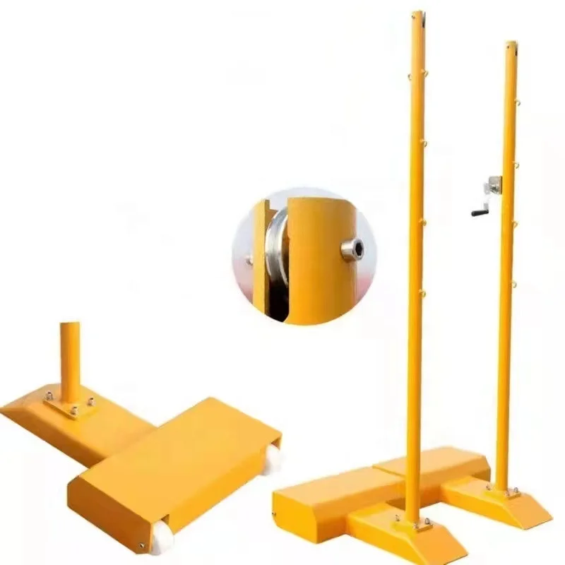 Professional Portable Steel Badminton Post Movable Badminton Pole 60kg 80kg 100kg Tennis Post Badminton Poles