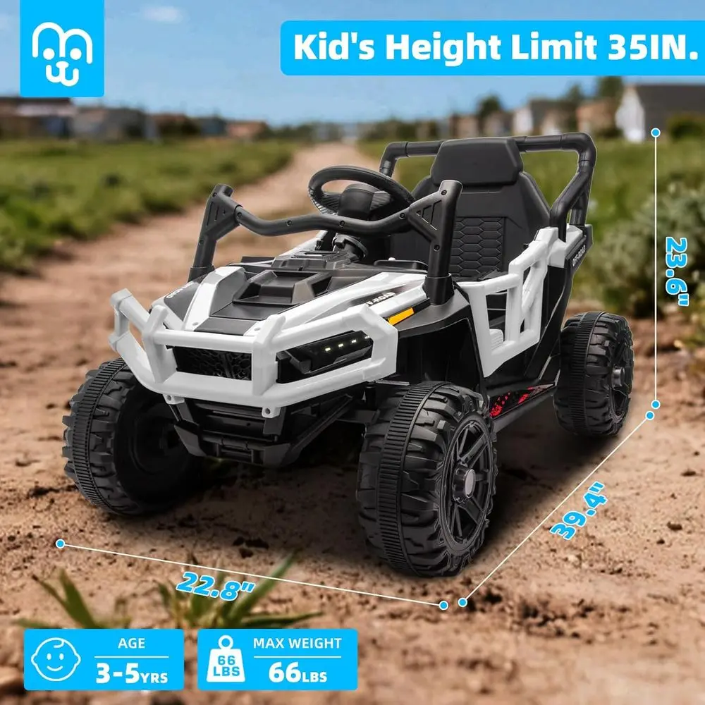 รถบรรทุกเด็กขับเคลื่อนด้วยแบตเตอรี่ 24V พร้อมรีโมทคอนโทรล มอเตอร์คู่ 55 วัตต์ ความเร็วสูงสุด 4 ไมล์ต่อชั่วโมง รถออฟโรด UTV พร้อมระบบเสียงบลูทูธ ระบบกันสะเทือนเพื่อความปลอดภัย