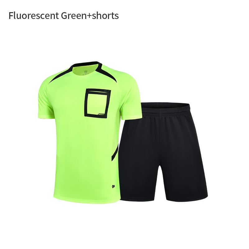 2025 Adult Football Referee Jerseys Custom Men Shirts Pockets Judge Short Sleeve Uniform Team Soccer Shirt Sportswear Clothes