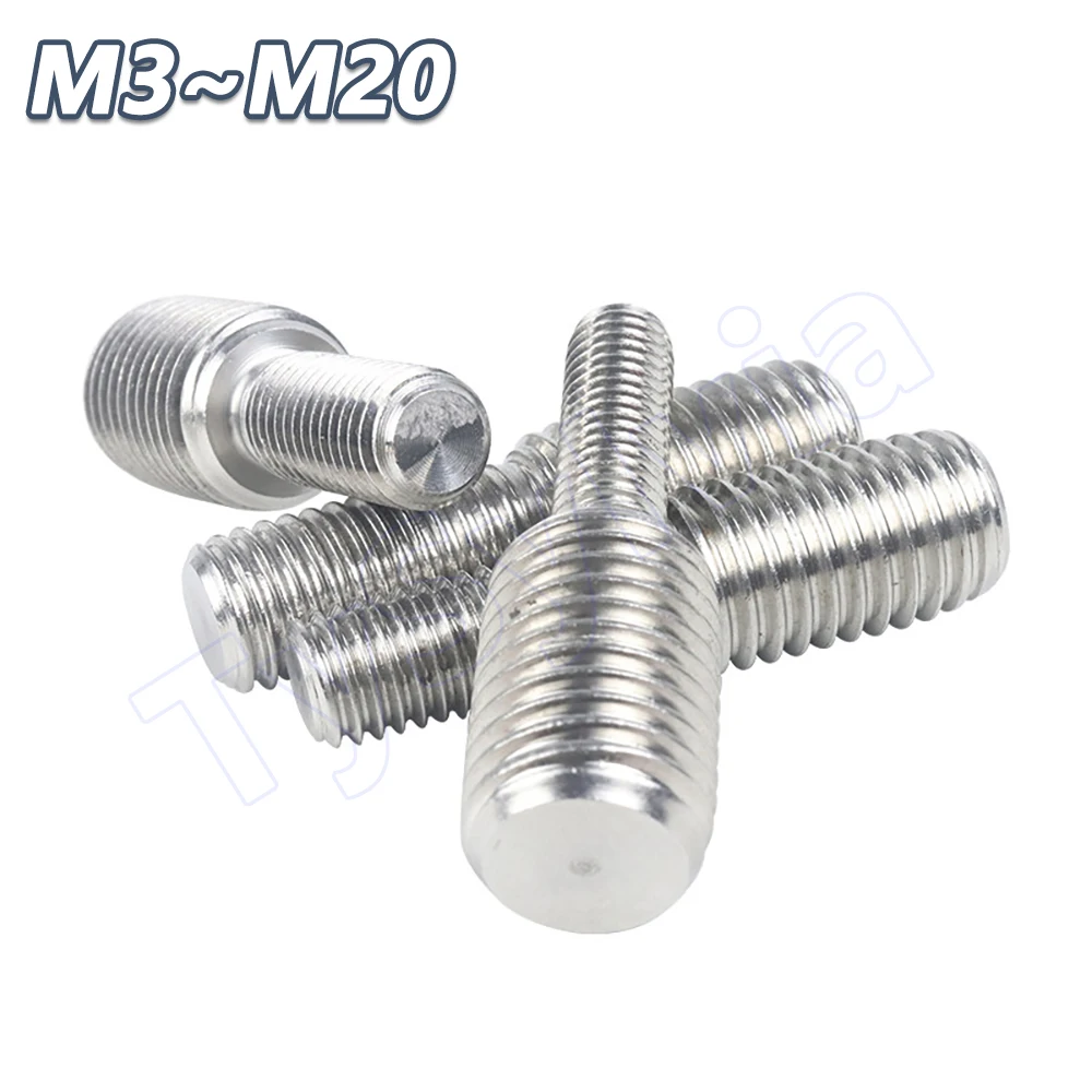 

304 Stainless Steel Double Ended Male to Male Threaded Adapter Bolt M3 M4 M5 M6 M8 M10 M12 M14 M16 M20 Conversion Screws