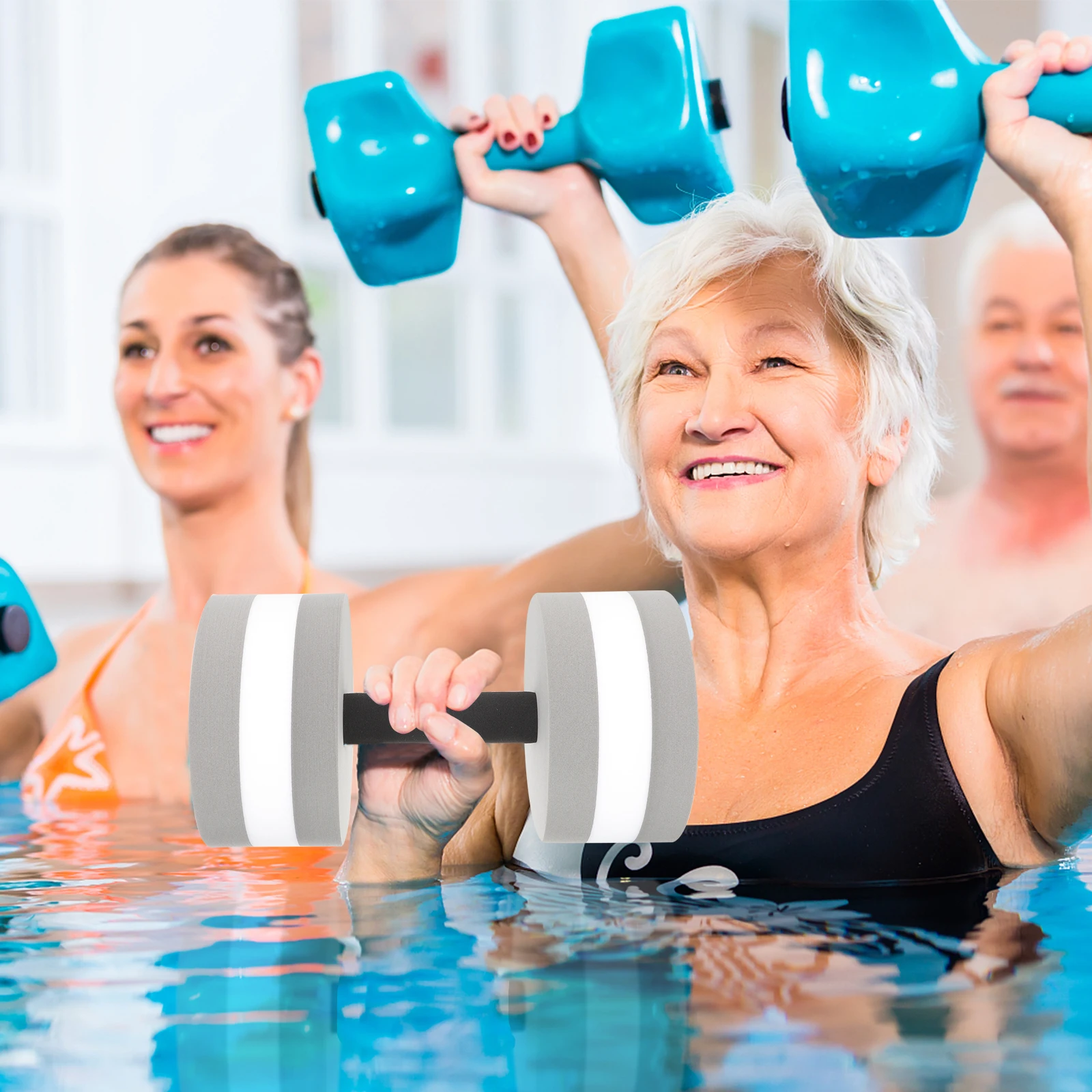 

2 Pcs Pool Water Dumbbells Exercise Weights Aerobics Filling Portable Adjustable Grey Multifunctional Hand Travel