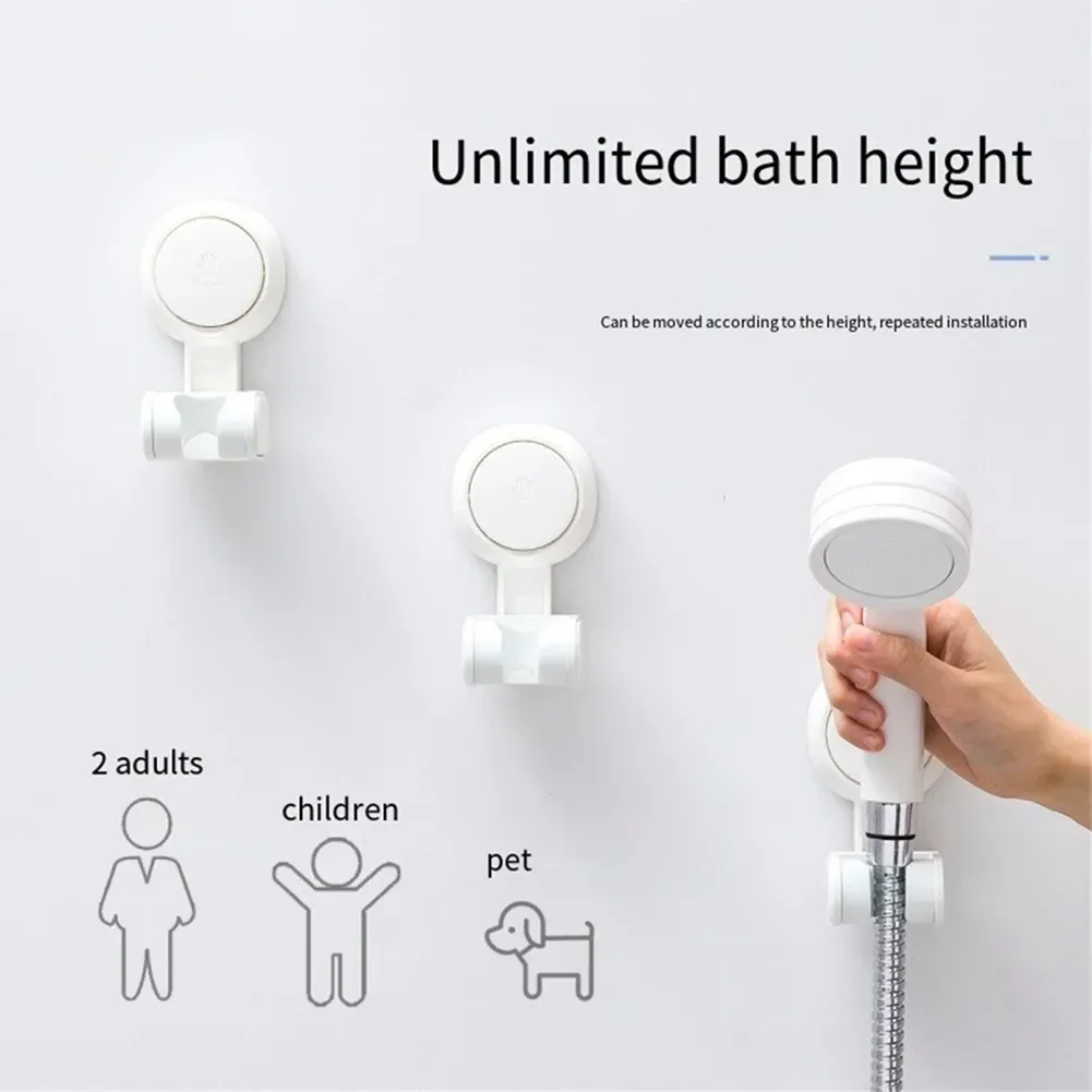 ABS Shower Head Light Weigh Shower Head Suction Cup Wall Mount Adjustable Bathroom Bracket Bathroom Shower Head