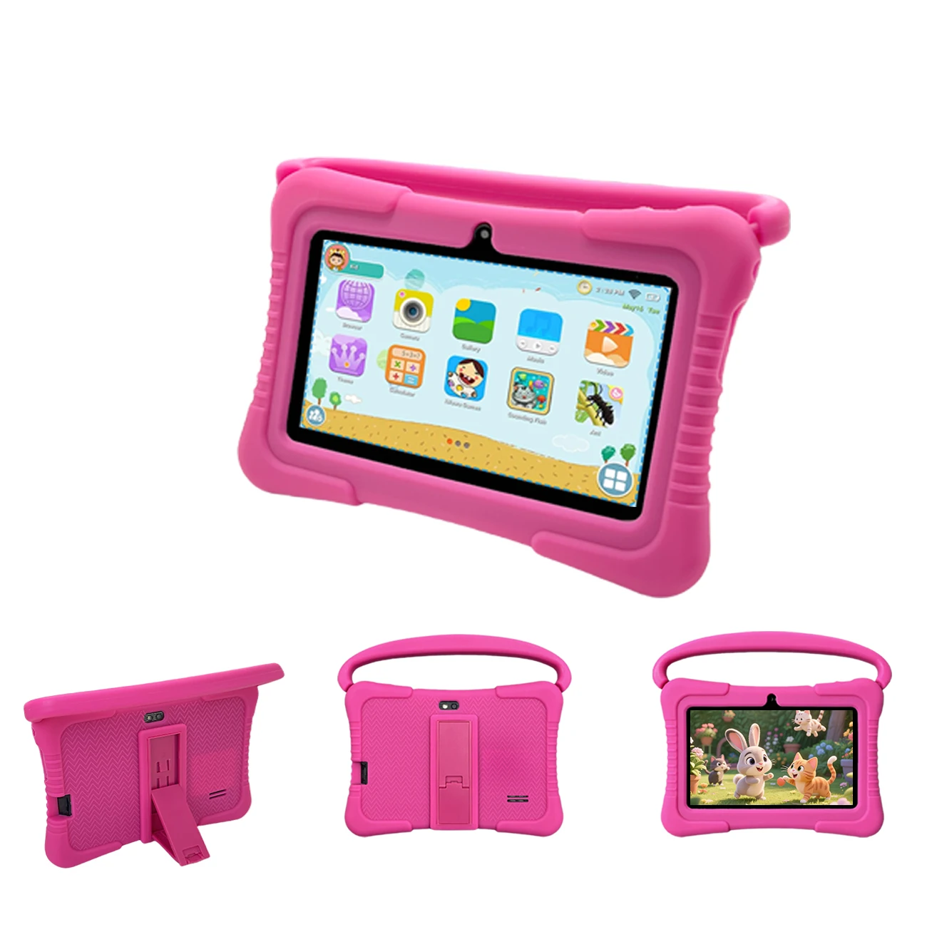 ماكينة تعلم الأطفال مقاس 7 بوصات، شاشة عالية الوضوح، كاميرات مزدوجة، WIFI، 2+32 جيجابايت، تحكم بالأبوية، هدية مفضلة للأطفال