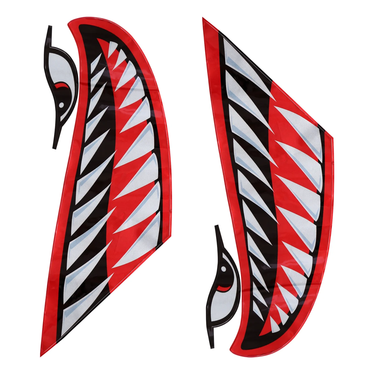 2pcs Waterproof Kayak Sticker Diy Shark Teeth Mouth Stickers Boat Car Truck Accessories Rich