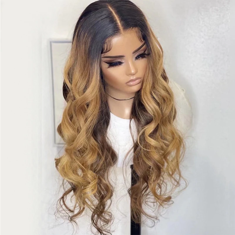 

Ombre Blonde Glueless Soft Long body wave 5x5 Silk Base Jewish Human Hair With BabyHair HD Lace European Hair Preplucked