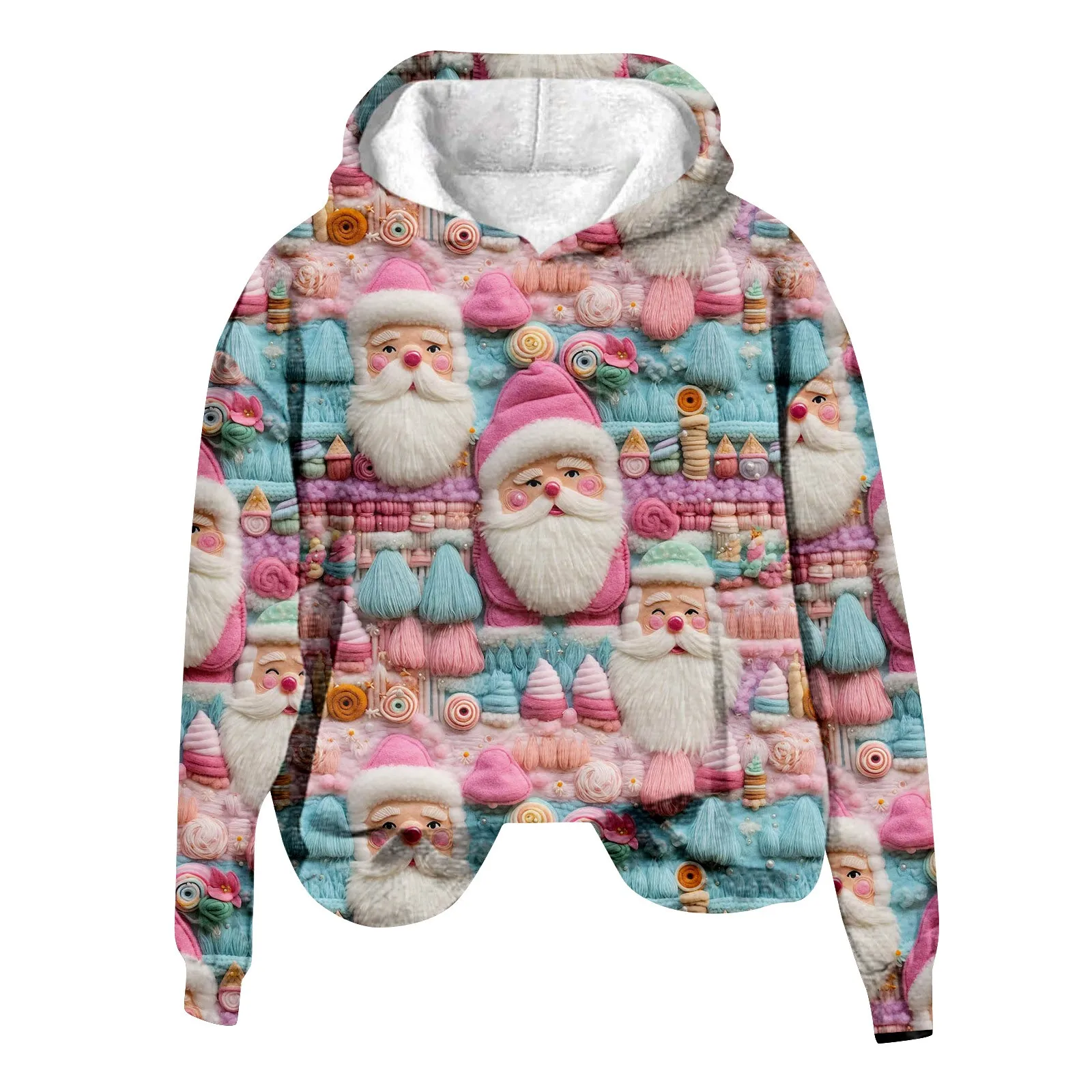 

Christmas Theme Graphics Printed Cartoon Fleece Warm Coat For Female Leisure Comfortable Daily Wear Up