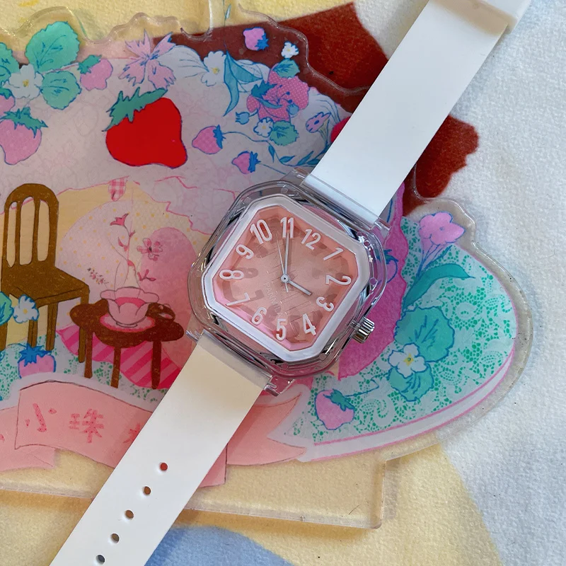 

High value watch female junior high school dopamine square straight-A student brand female niche art female watch