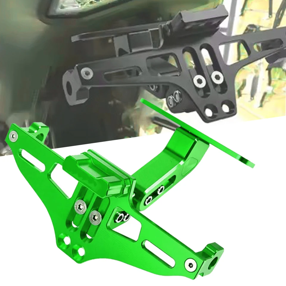 لكاواساكي Z750 Z800 Z900 Z1000 NINJA400 دراجة نارية العالمي قابل للتعديل الخلفي الذيل مرتب لوحة ترخيص حامل قوس مصباح ليد