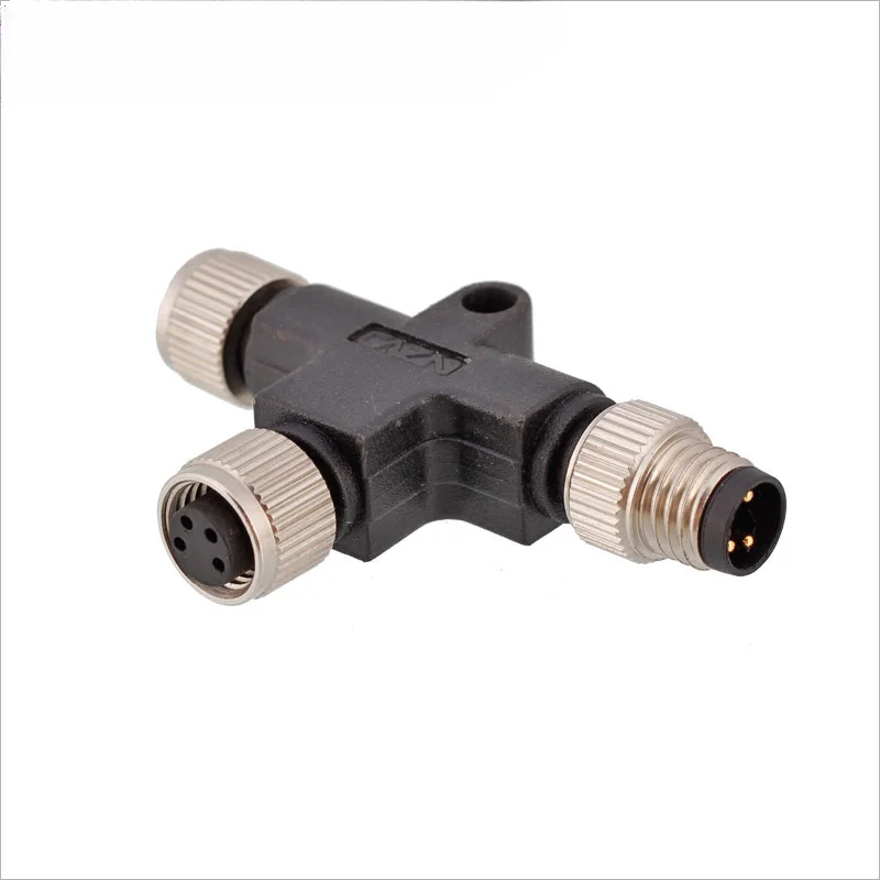 M8 Adapter Y/I/T Split to Male and Female Connector 3pin4 Pin 5 Core 6 Hole Aviation Plug One Two Metal